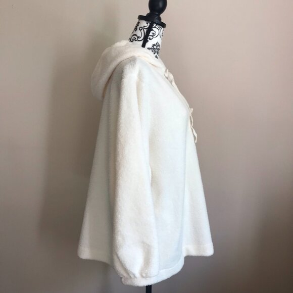 Ann Taylor LOFT Plus Sherpa Hoodie - Size 16/18 Plus - Whisper White - Picture 5 of 11
